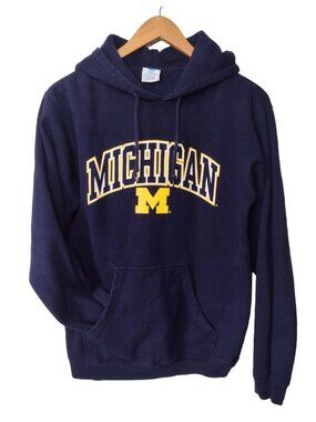 Vintage Michigan Wolverines Hoodie Sweatshirt S Navy NCAA Collegiate KA Inc
